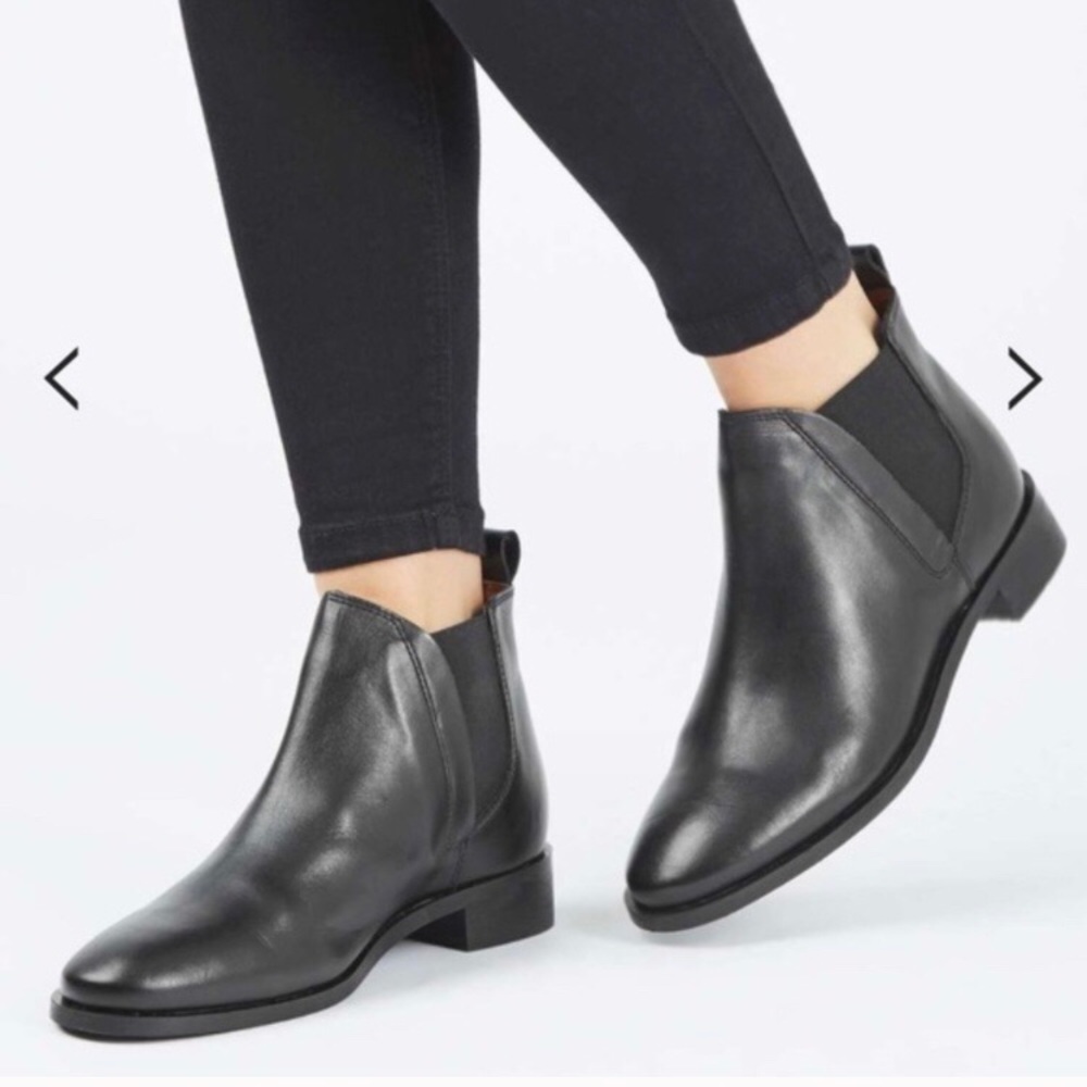 Top Shop Leather Chelsea Black ankle boots