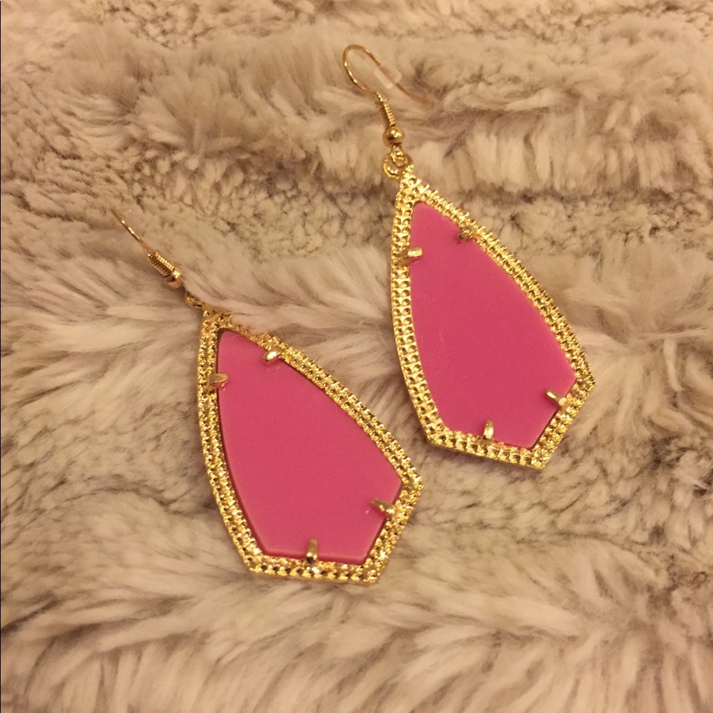 Light pink with gold earrings