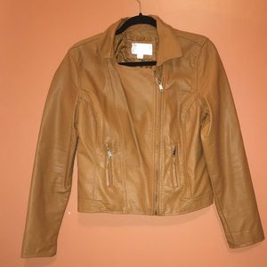 Xhilaration- SizeXL faux tan leather jacket.