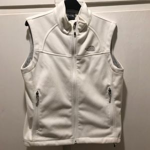 North face white vest