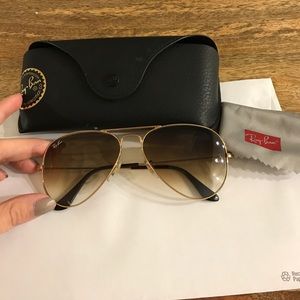 Ray Ban Gold with brown gradient lenses