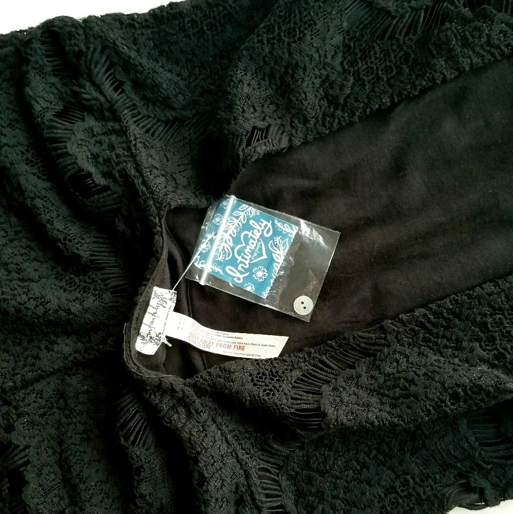 new Free People Backless Little Black Dress w Lace - Picture 8 of 8
