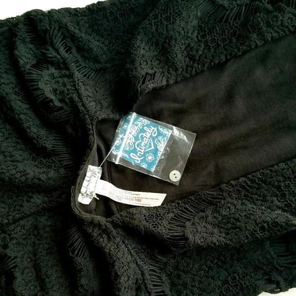 new Free People Backless Little Black Dress w Lace - Picture 8 of 8