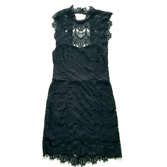 new Free People Backless Little Black Dress w Lace - Picture 5 of 8