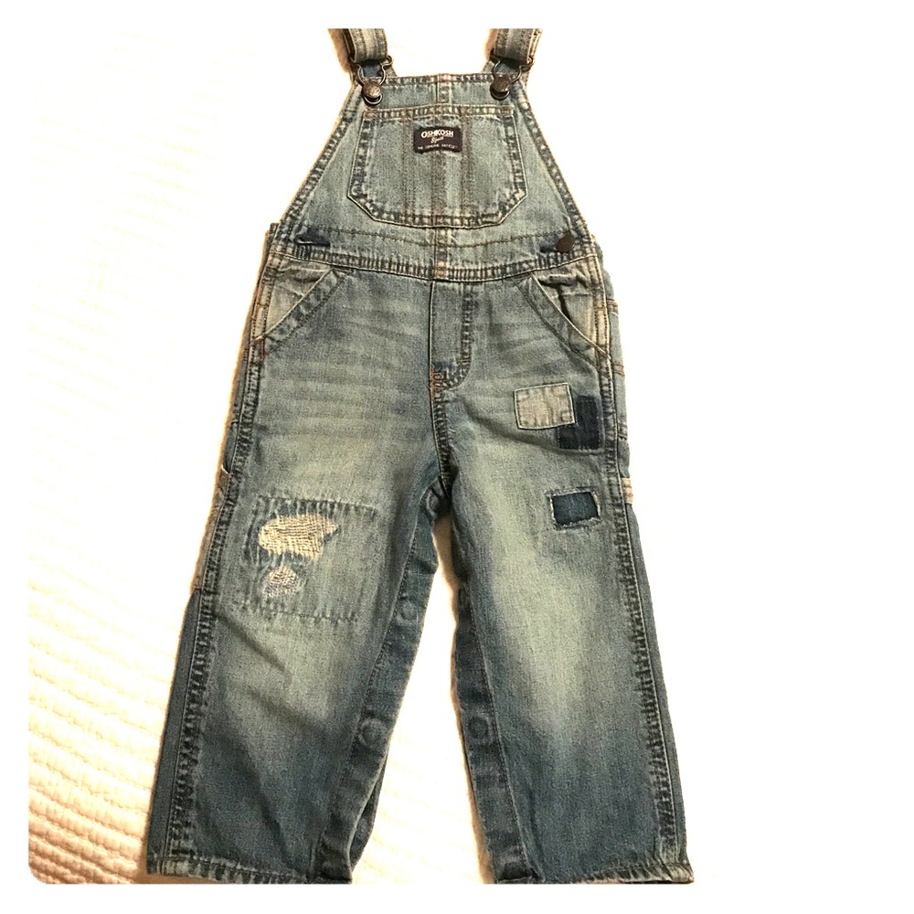 Distressed overalls. OSHKOSH