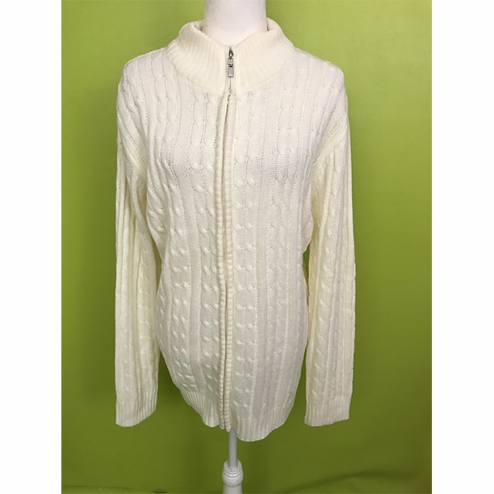 H2H Long Sleeve Scallop Knit Mens Sweater Sz L