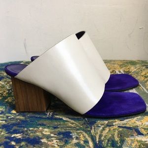 37.5 Celine Mule / Sandal with Wood Heel