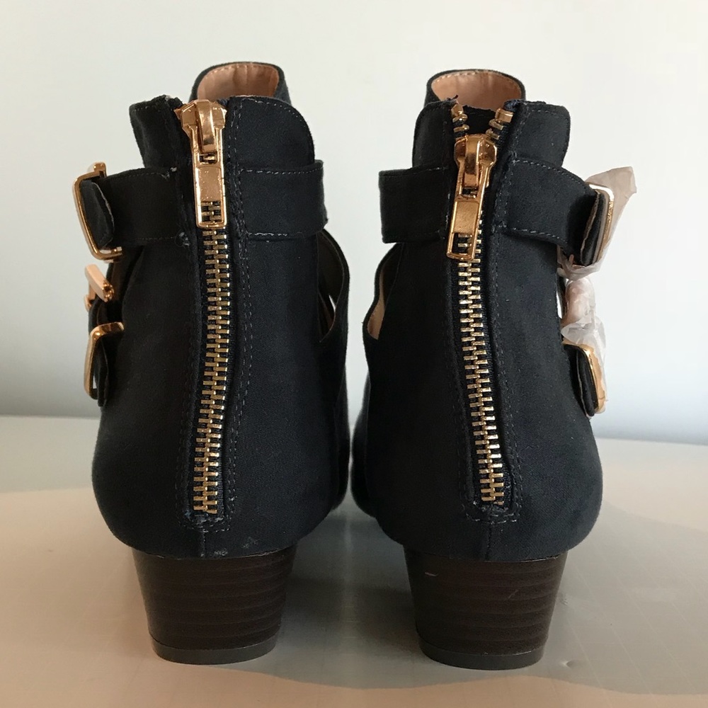NIB Navy And Gold Buckle Bootie - Picture 6 of 6