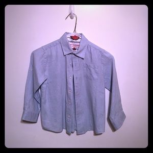 Janie and Jack Roll-cuff Linen boys dress shirt