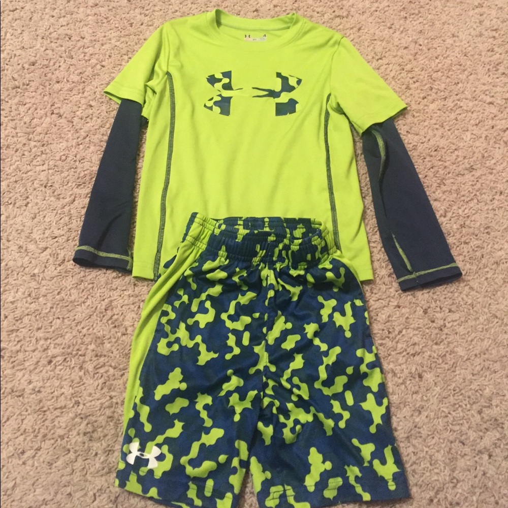 Under Armour boys shirt and matching shorts size 4