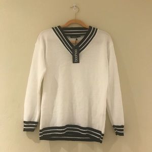 BOOHOO BLACK & WHITE TRIMMED SWEATER