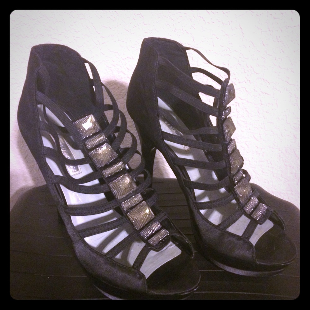 H by Halston Black Stilettos.
