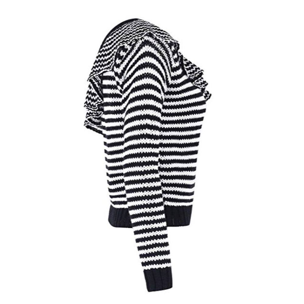 💥 LAST ONE Off Shoulder Stripe Ruffle Sweater Top - Picture 4 of 5