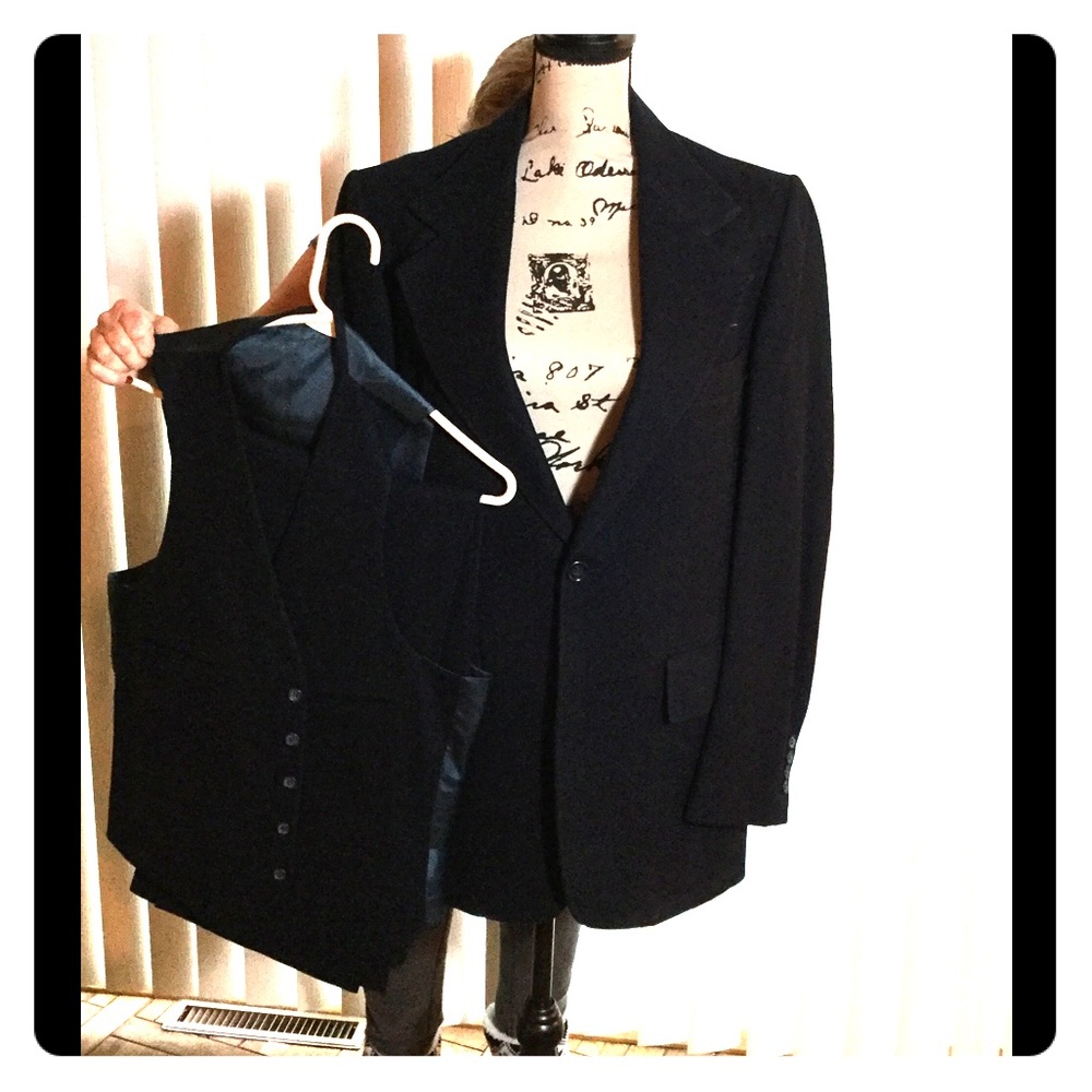 3-Piece Navy Wool Suit