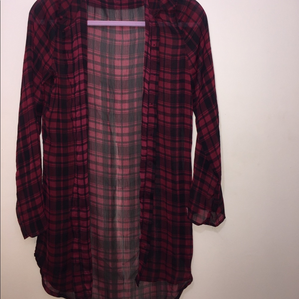 Sheer red flannel