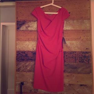 Adrianna Papell Midi | Cowl neck + side rusching