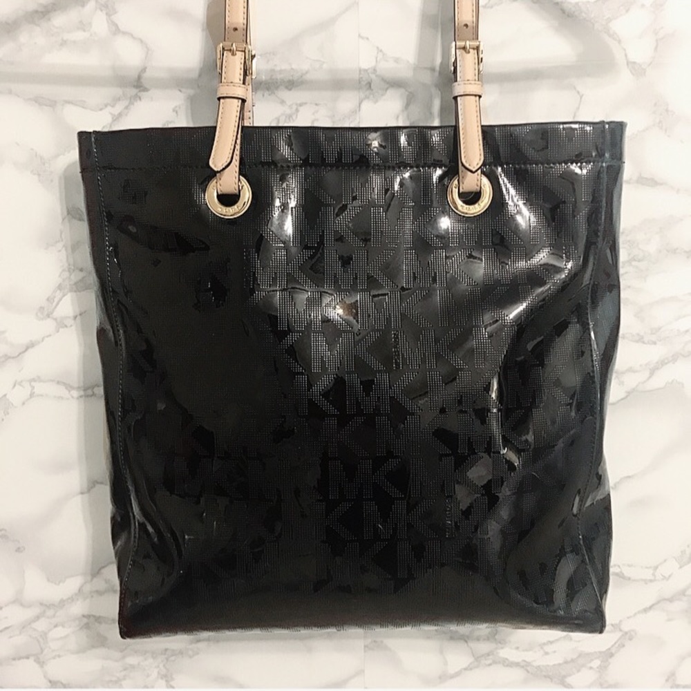  Michael Kors Black Patent Large Tote bag purse