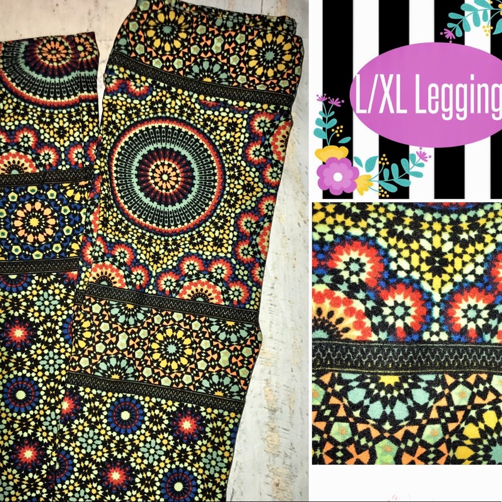 Kids LuLaRoe L/XL leggings- new! Medallion 💚