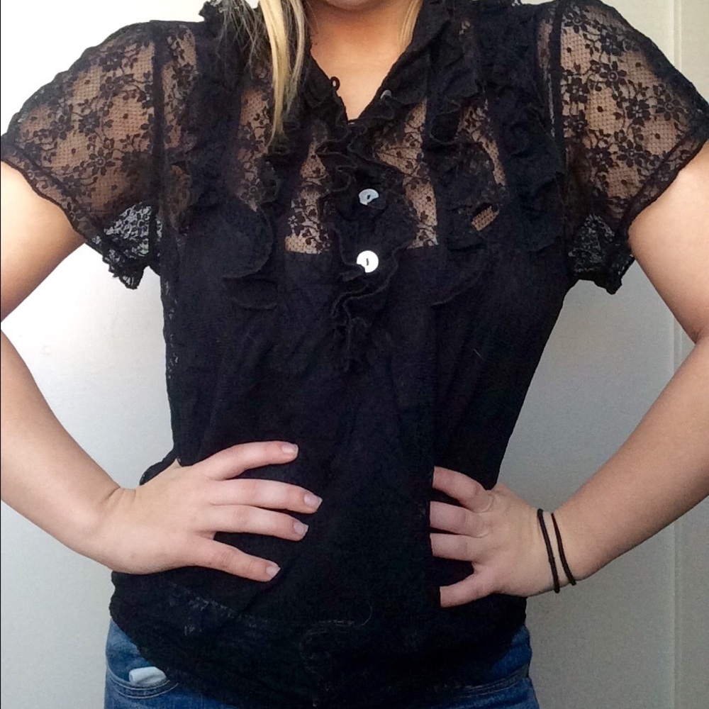 Black lace shirt