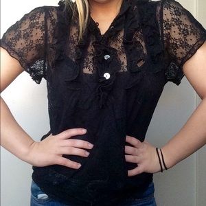 Black lace shirt