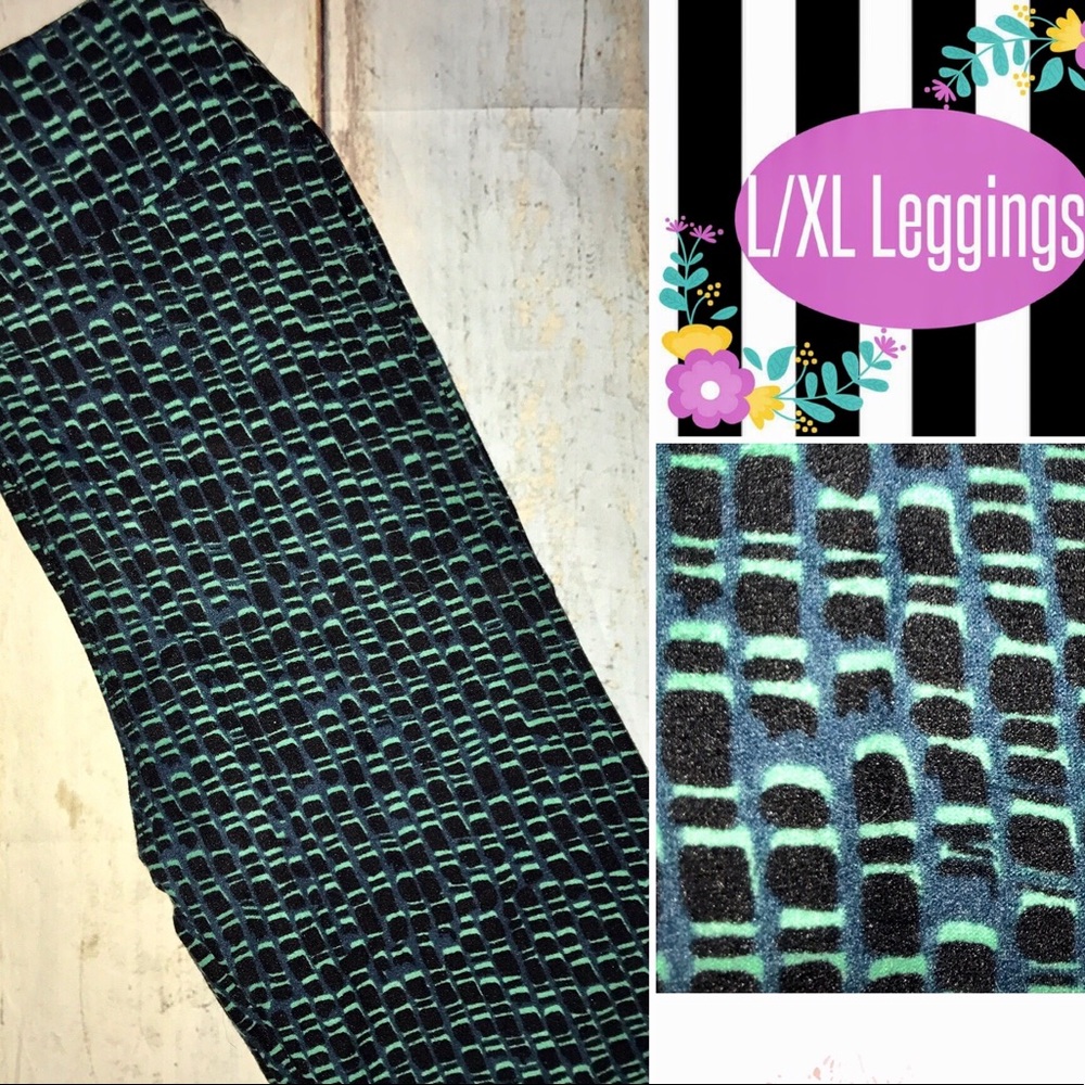 Kids l/xl LuLaRoe Leggings- black and green. NWT