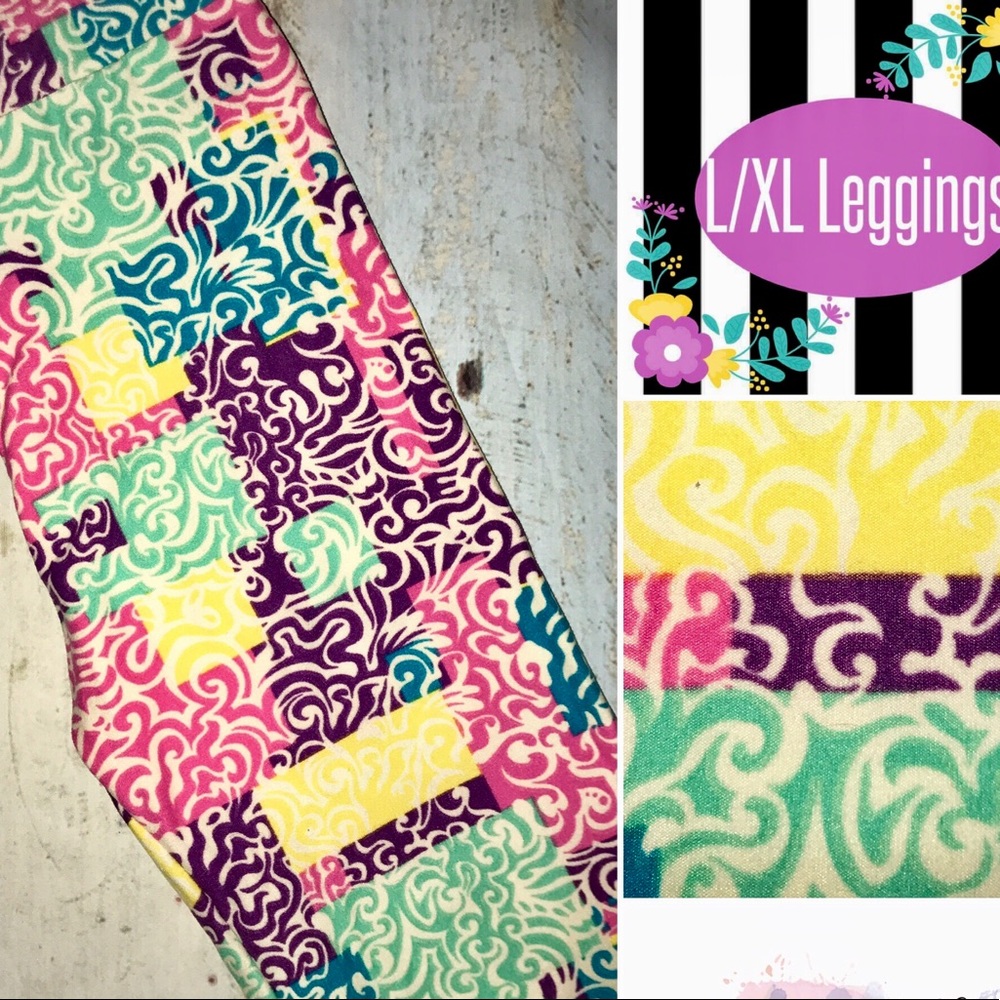 LuLaRoe kids l/xl leggings- nwt. Patchwork print