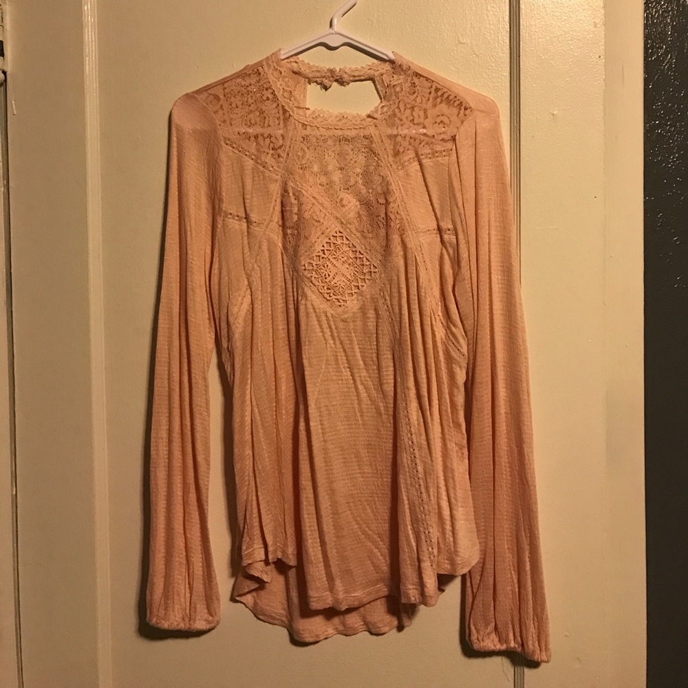 Lace light pink/coral top