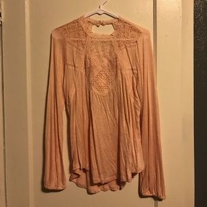 Lace light pink/coral top