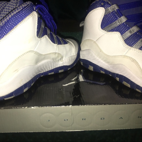 White, blue, silver Air Jordan 10 retro txt - Picture 4 of 7