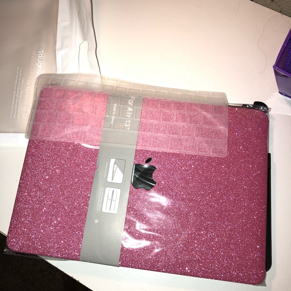 Pink Apple MacBook Air 13” Matte Glitter Case