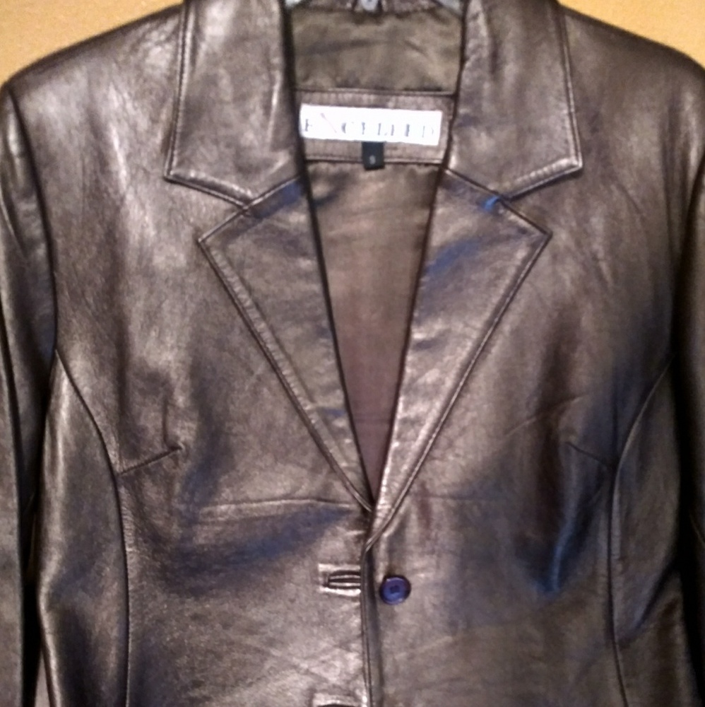 Excelled Black leather styled Women's suit