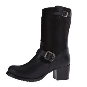NEW Frye Vera Calf Hair Leather Boot Black 6.5