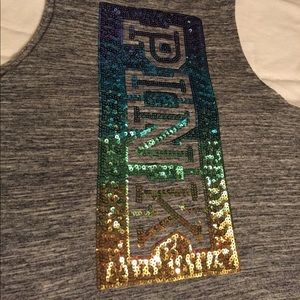 PINK Shirt with Blue Ombré Sequins