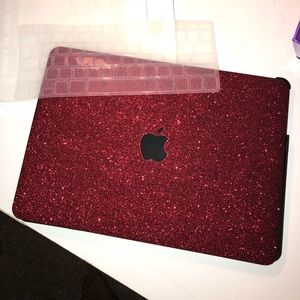 Red Matte Glitter MacBook Air 13” Case
