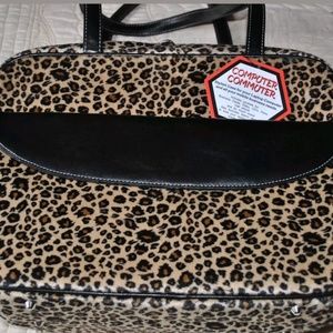 Leopard print laptop bag.