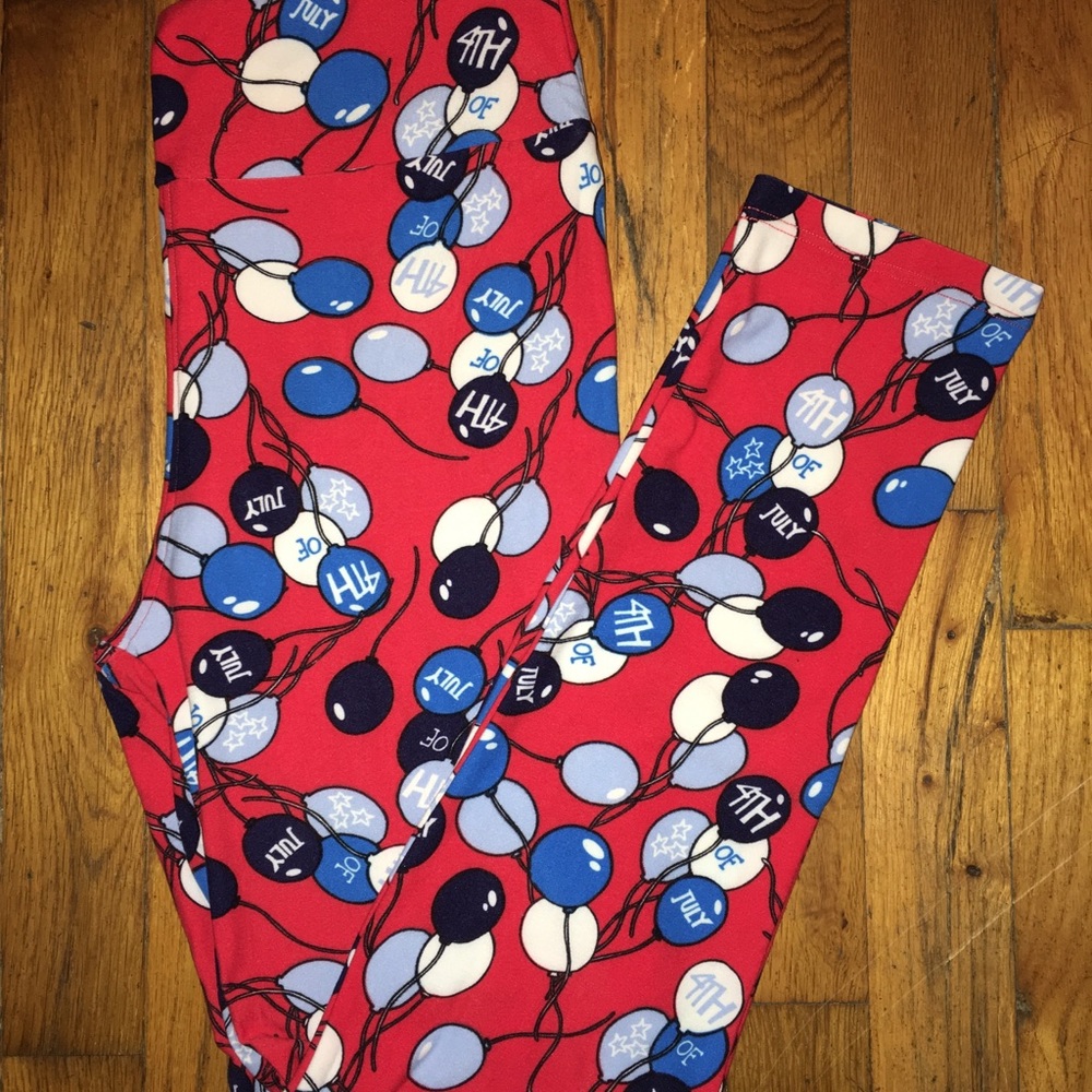 2 Pair LuLaRoe OS 4th of July Leggings BNWT