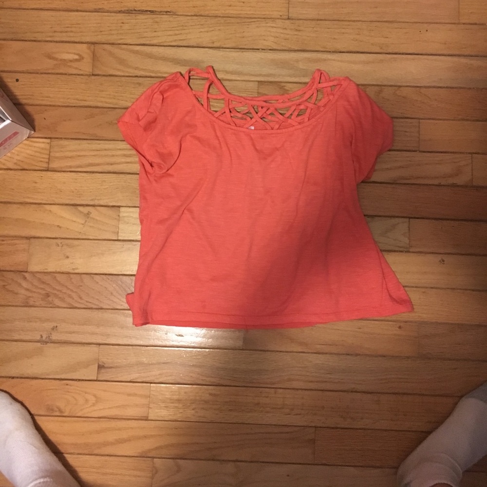 Xhiliration orange cropped T-shirt