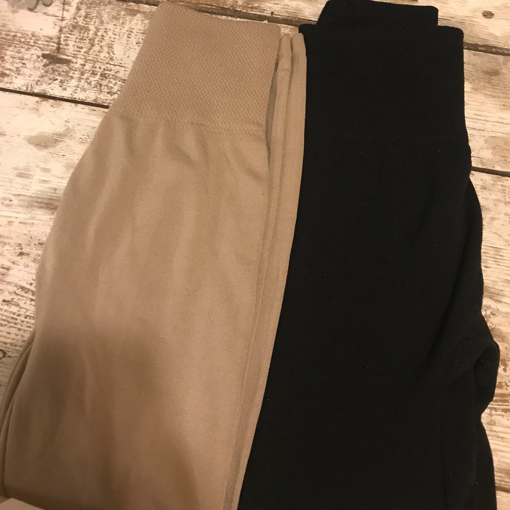 Black and Tan fleece lined leggings