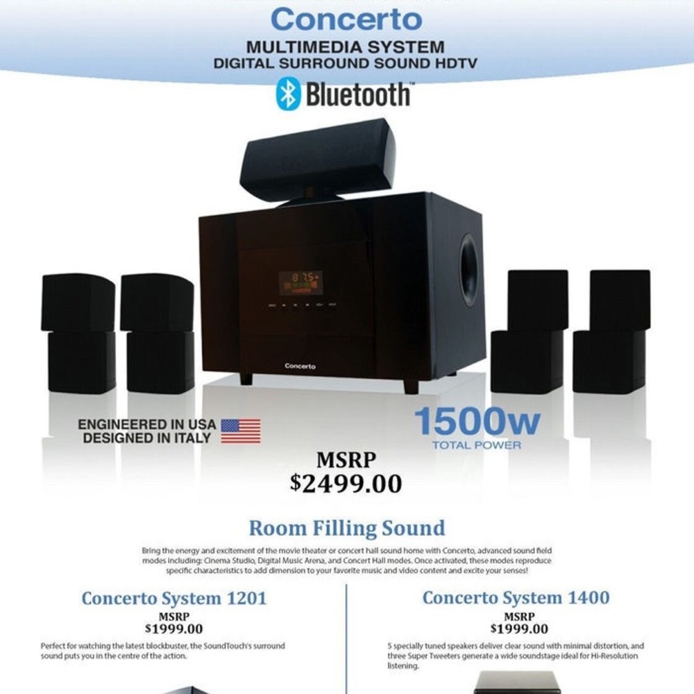 Concerto 901 multimedia surround system Bluetooth