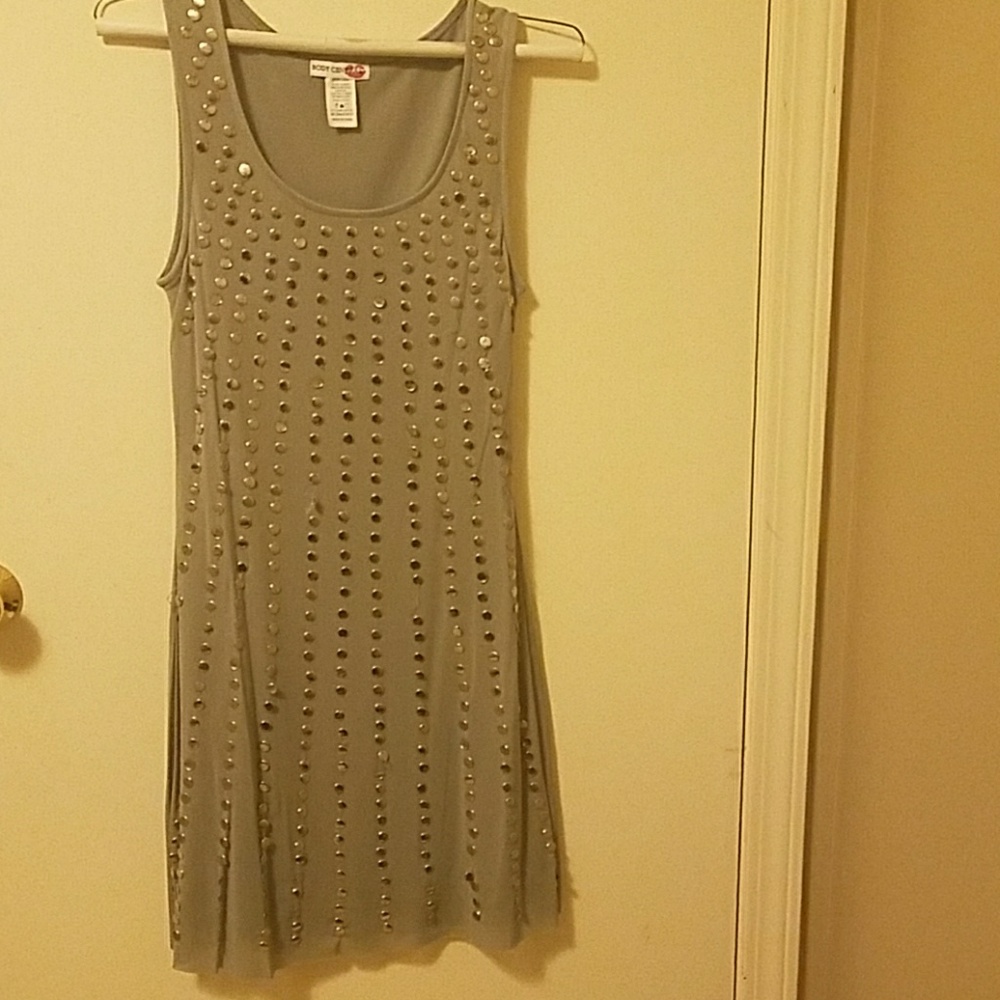 Blingy gray swing dress.