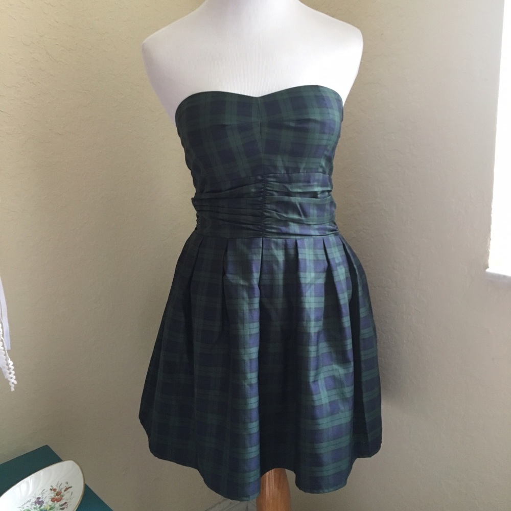 ❄️⛄️Plaid dress blue and green