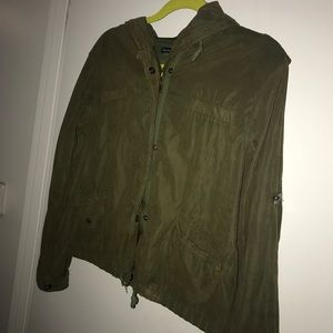 Brandy Melville olive green hooded jacket