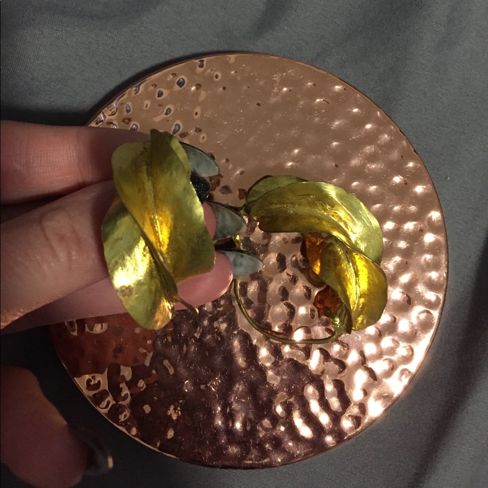 Gold hammered hoops