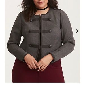 Torrid Size 2 Charcoal Wash Military Style Jacket