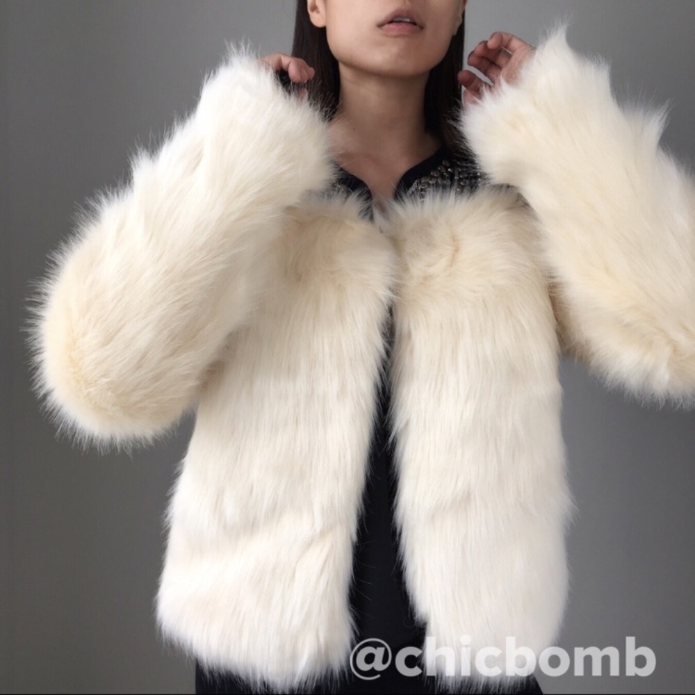 Faux fur rock studded coat. - Picture 3 of 7