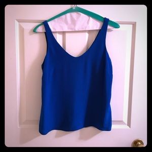 J Crew royal blue silk blouse