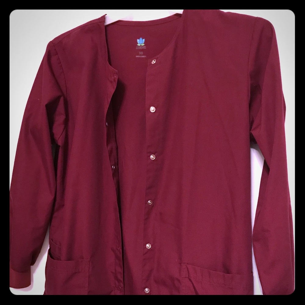 ON HOLD Maroon maven scrub set