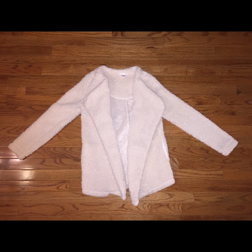White Fluffy Oversized Cardigan