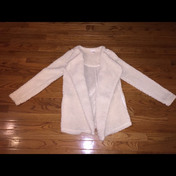 White Fluffy Oversized Cardigan - Picture 2 of 2