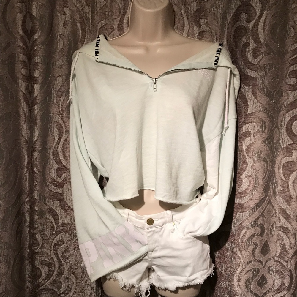 VS PINK Cropped Zip Up Hoodie! XS